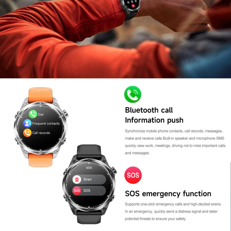 HD300 1.43 inch AMOLED Screen Silicone Strap Sports Smart Watch Supports Blood Oxygen Detection(Black)