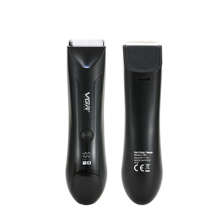 VGR V-951 IPX5 LED Digital Display Portable Light USB Hair Clipper(Black)