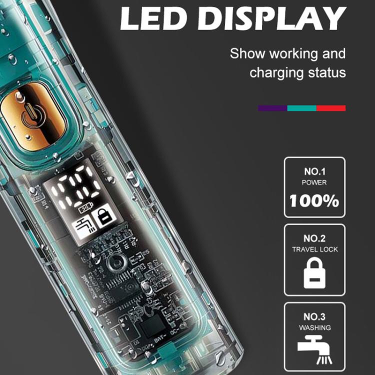 VGR V-961 IPX7 LED Digital Display USB Electric Hair Clipper(Black)