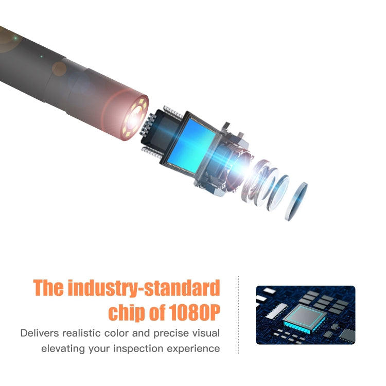 8mm 1080P IP68 Water-resistant 4.3 inch Screen Single Camera Digital Endoscope, Line Length:2m