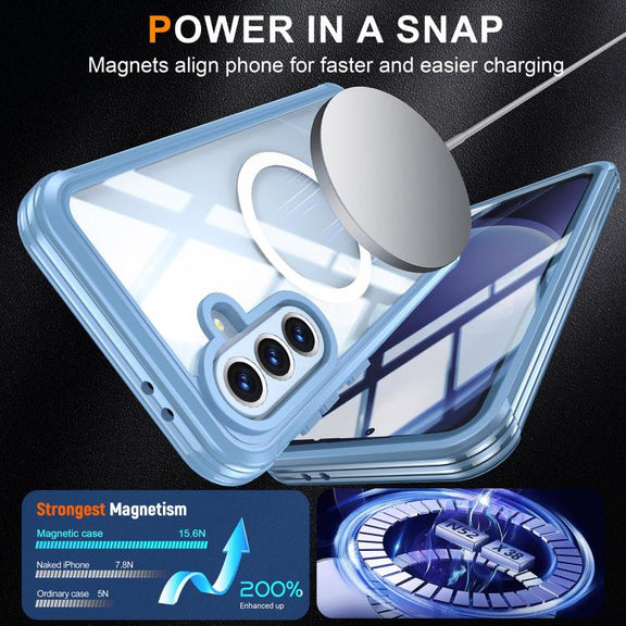 For Samsung Galaxy A36 / A56 RedPepper Tempered Glass MagSafe Phone Case(Sky Blue)