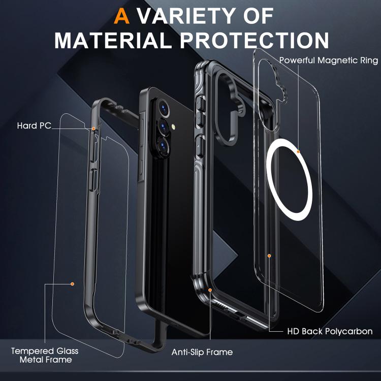 For Samsung Galaxy A36 / A56 RedPepper Tempered Glass MagSafe Phone Case(Black)