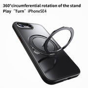 For iPhone 16e Frosted 360 Degree MagSafe Magnetic Holder Phone Case(Grey)
