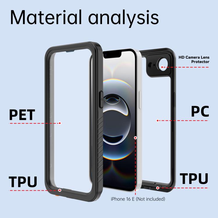 For iPhone 16e RedPepper Water-resistant Phone Case(Black)