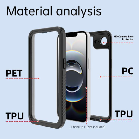 For iPhone 16e RedPepper Water-resistant Phone Case(Black)