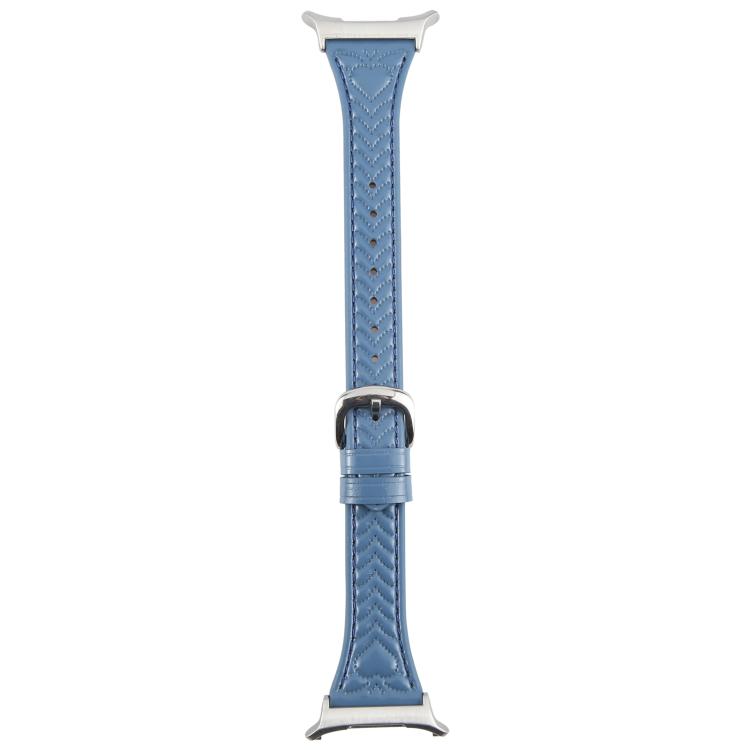 For Samsung Galaxy Watch Ultra 47mm Metal Connector Heart-Shaped Embossed Leather Watch Band(Cornflower Blue)