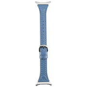 For Samsung Galaxy Watch Ultra 47mm Metal Connector Heart-Shaped Embossed Leather Watch Band(Cornflower Blue)