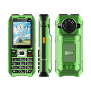 UNIWA M6000 Big Speaker Keypad Phone, 2.4 inch, Dual Flashlights, 21 Keys, SOS, FM, 4 SIM, GSM, Plug:EU Plug(Green)