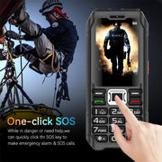 UNIWA M6000 Big Speaker Keypad Phone, 2.4 inch, Dual Flashlights, 21 Keys, SOS, FM, 4 SIM, GSM, Plug:EU Plug(Green)