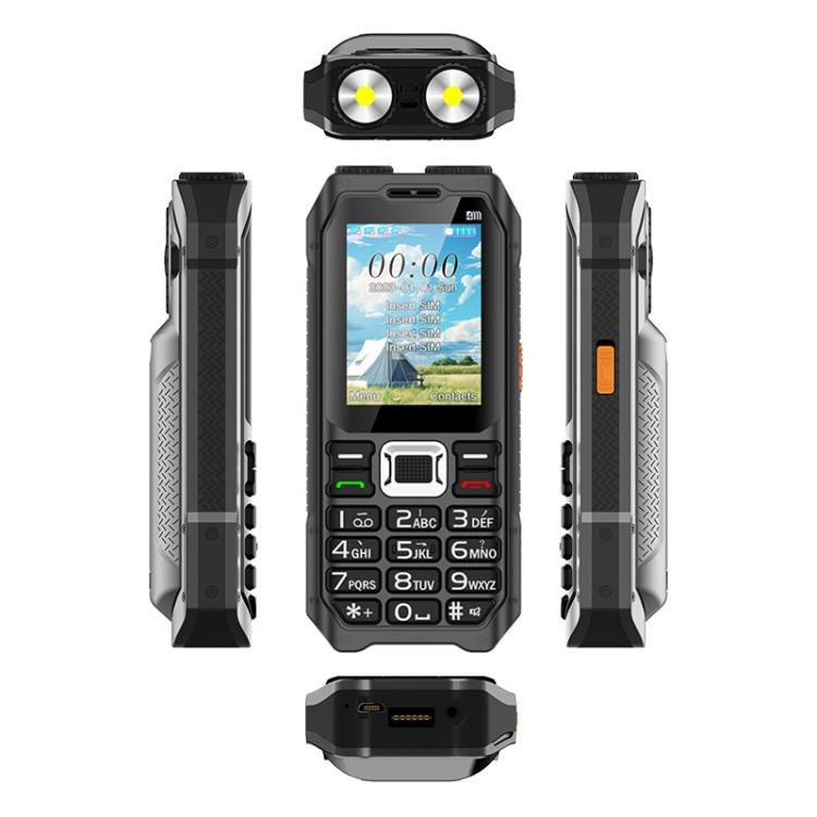 UNIWA M6000 Big Speaker Keypad Phone, 2.4 inch, Dual Flashlights, 21 Keys, SOS, FM, 4 SIM, GSM, Plug:EU Plug(Green)