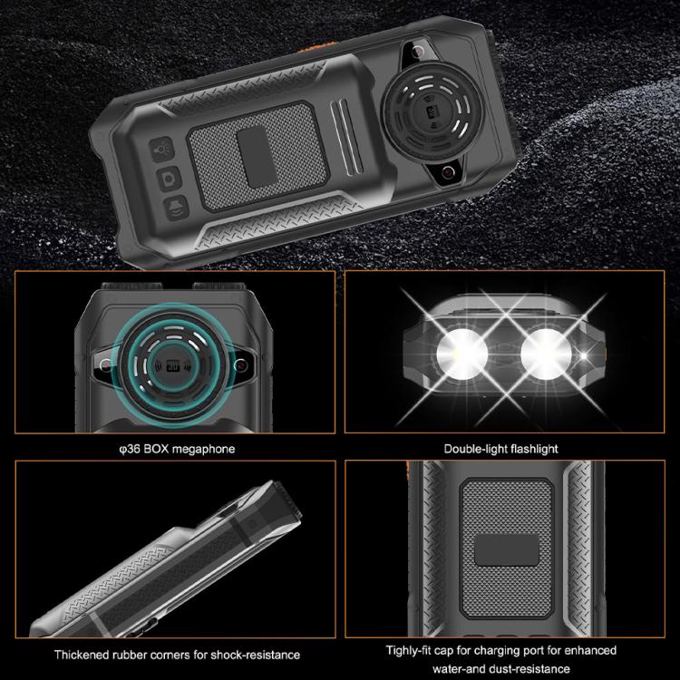 UNIWA M6000 Big Speaker Keypad Phone, 2.4 inch, Dual Flashlights, 21 Keys, SOS, FM, 4 SIM, GSM, Plug:EU Plug(Green)