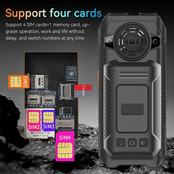 UNIWA M6000 Big Speaker Keypad Phone, 2.4 inch, Dual Flashlights, 21 Keys, SOS, FM, 4 SIM, GSM, Plug:EU Plug(Green)