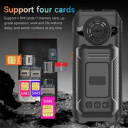 UNIWA M6000 Big Speaker Keypad Phone, 2.4 inch, Dual Flashlights, 21 Keys, SOS, FM, 4 SIM, GSM, Plug:AU Plug(Black)