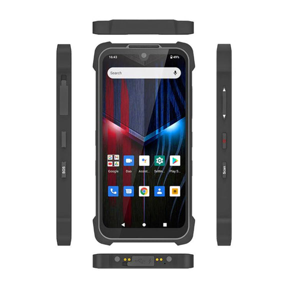 UNIWA P551 Handheld PDA Rugged Phone, 4GB+64GB, 5.5 inch Android 11 Mediatek MT6765 Helio P35 Octa Core, Network: 4G, Plug:AU Plug(Grey)
