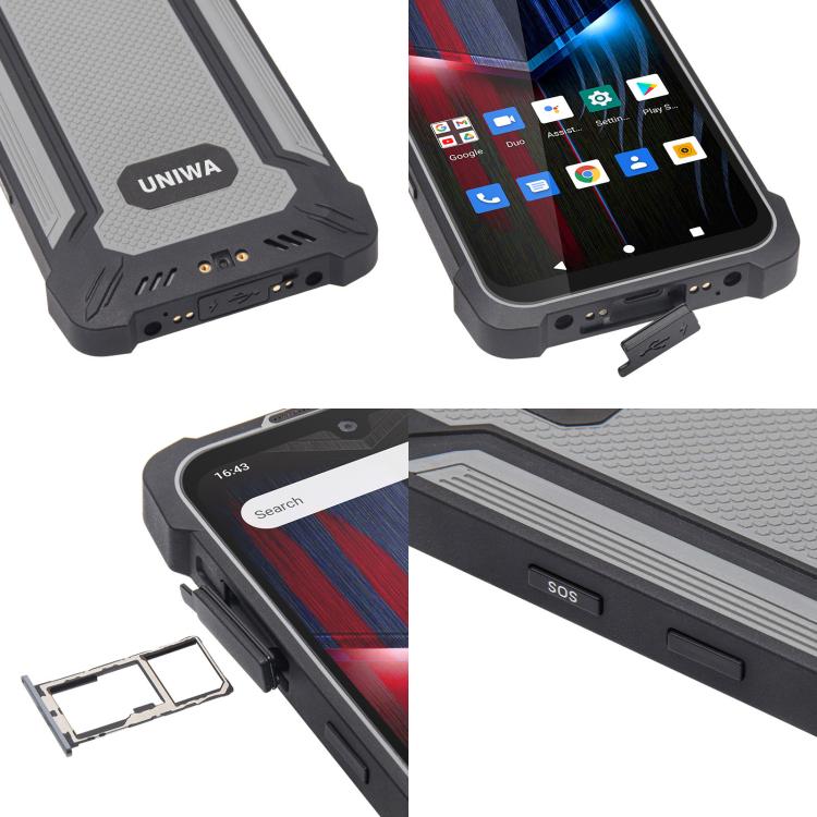 UNIWA P551 Handheld PDA Rugged Phone, 4GB+64GB, 5.5 inch Android 11 Mediatek MT6765 Helio P35 Octa Core, Network: 4G, Plug:EU Plug(Grey)