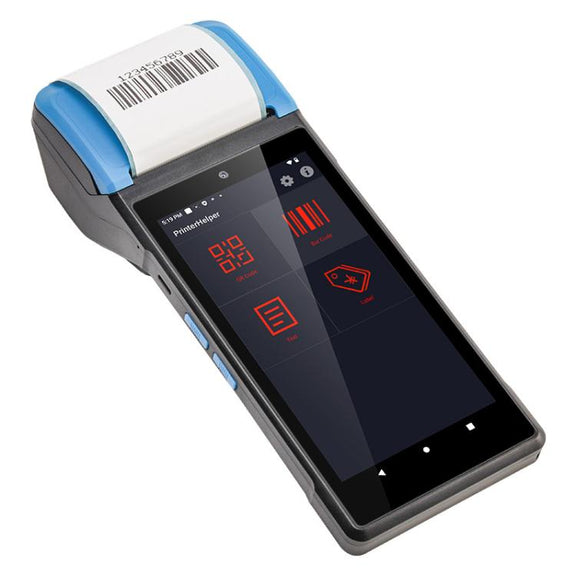 UNIWA V6P Thermal Label Printer Handheld PDA, 2GB+16GB, 5.45 inch Android 12 Mediatek MT6761 Quad Core, NFC, Network: 4G, Plug:UK Plug(Black Blue)
