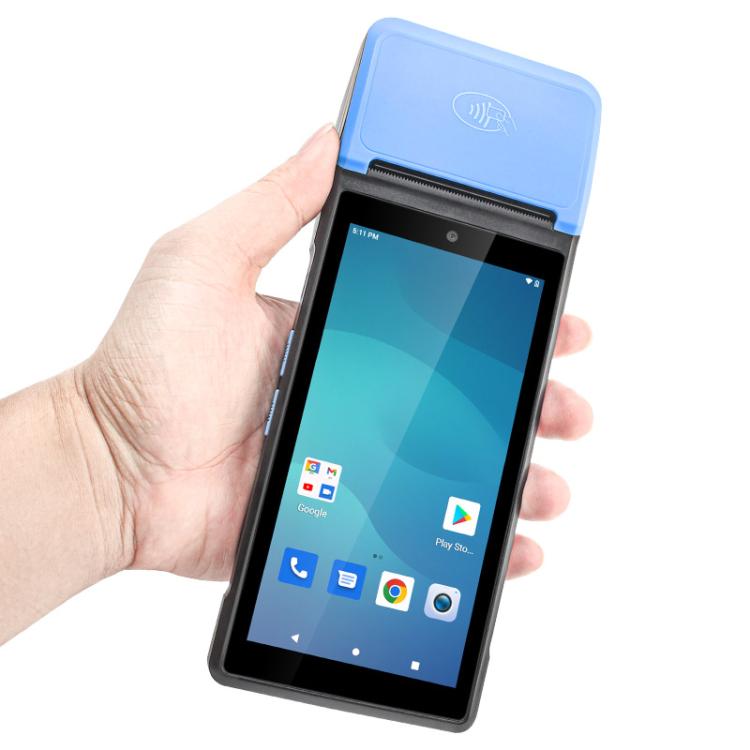 UNIWA V6P Thermal Label Printer Handheld PDA, 2GB+16GB, 5.45 inch Android 12 Mediatek MT6761 Quad Core, NFC, Network: 4G, Plug:US Plug(Black Blue)