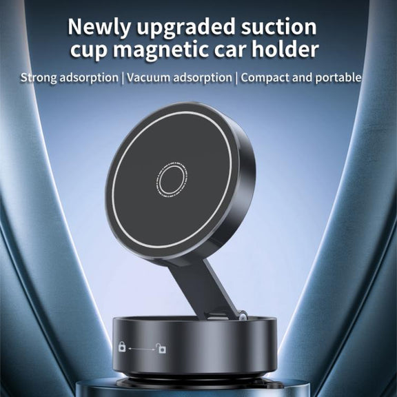 Q12 Foldable Vacuum MagSafe Magnetic Suction Cup Phone Holder(Black)