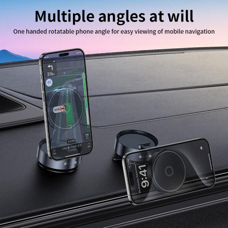Q12 Foldable Vacuum MagSafe Magnetic Suction Cup Phone Holder(Black)