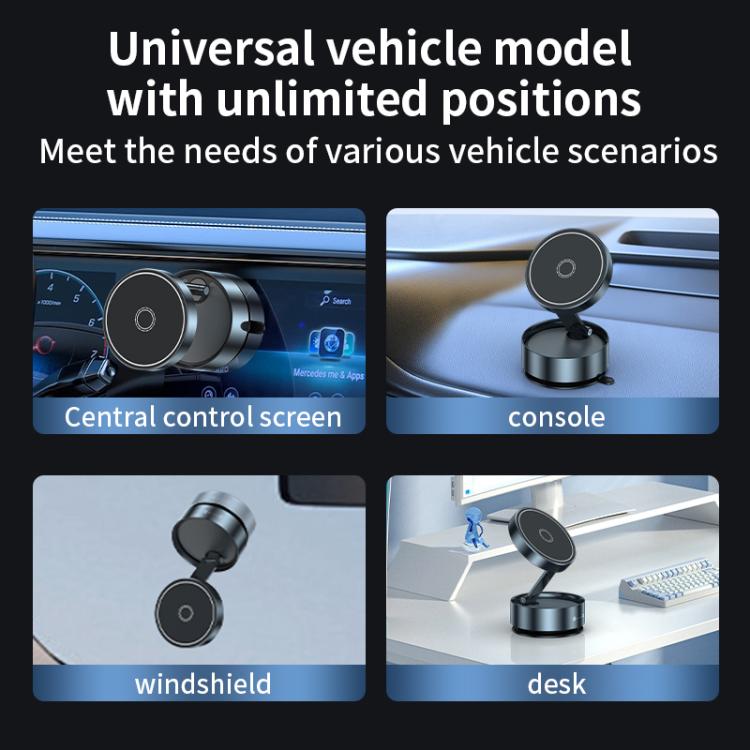 Q12 Foldable Vacuum MagSafe Magnetic Suction Cup Phone Holder(Black)