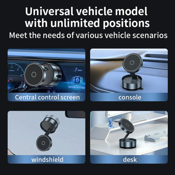 Q12 Foldable Vacuum MagSafe Magnetic Suction Cup Phone Holder(Black)