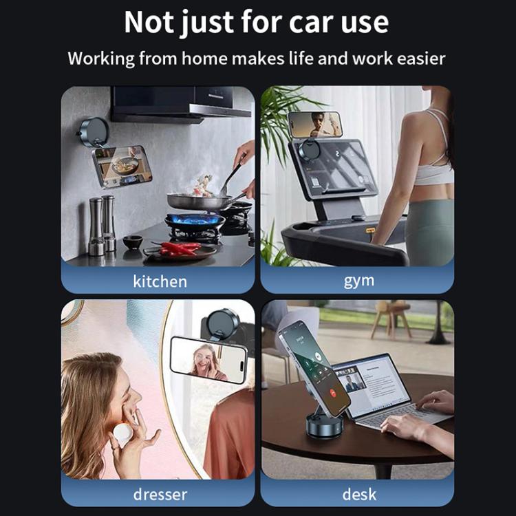 Q12 Foldable Vacuum MagSafe Magnetic Suction Cup Phone Holder(Black)
