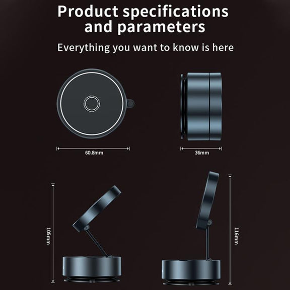 Q12 Foldable Vacuum MagSafe Magnetic Suction Cup Phone Holder(Black)