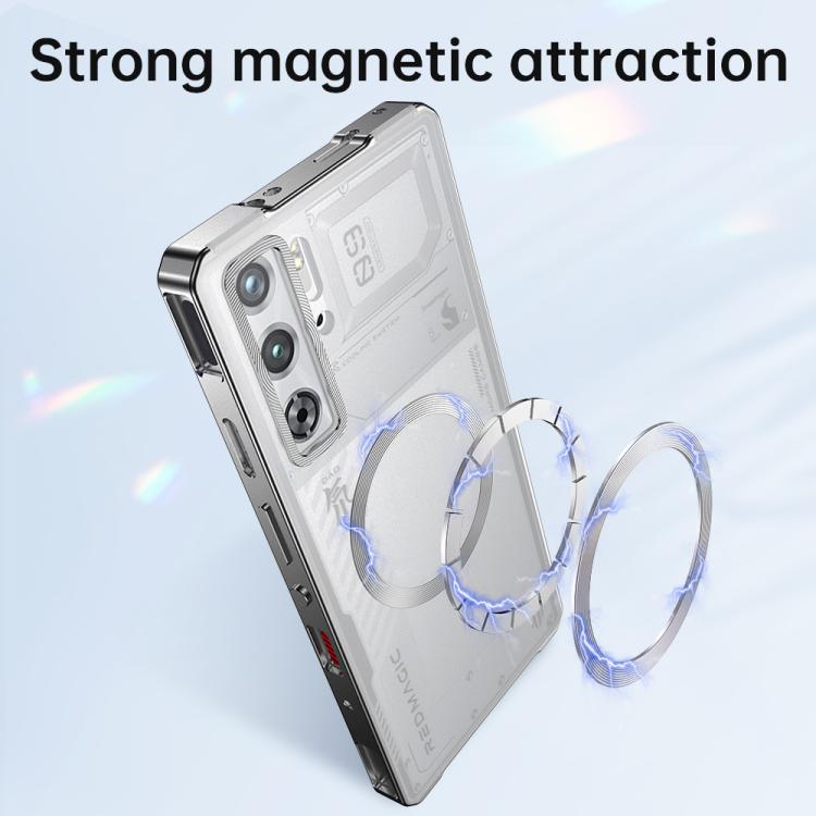 For ZTE nubia RedMagic 9 Pro / 9 Pro+ Alloy Frame Frosted Magnetic Single-sided Phone Case(Black)