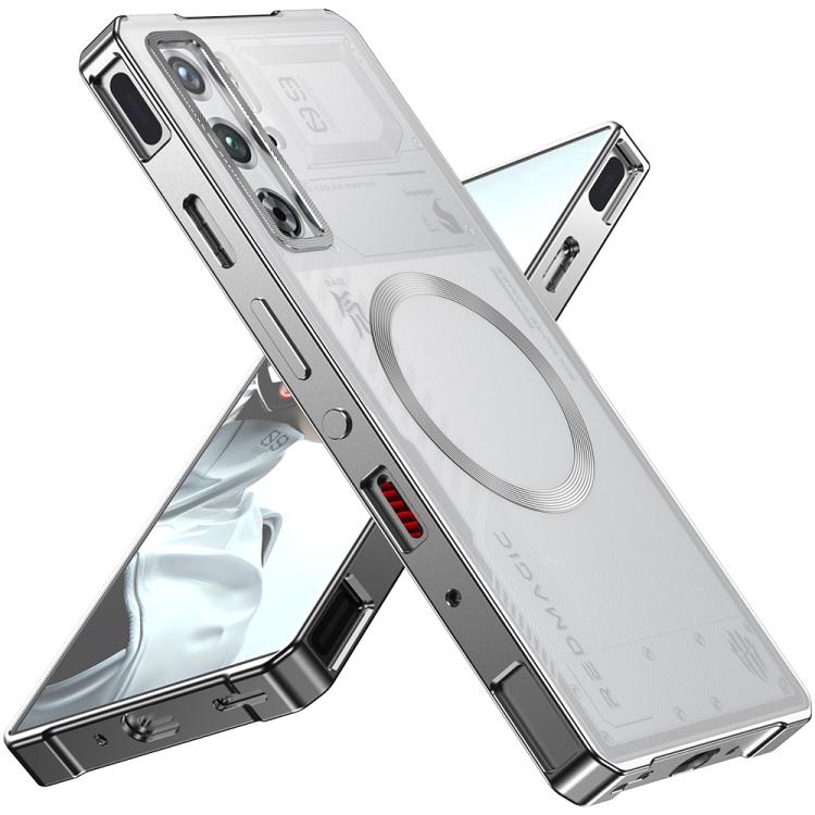 For ZTE nubia RedMagic 10 Pro / 10 Pro+ Alloy Frame Frosted Magnetic Single-sided Phone Case(Titanium)