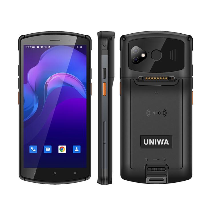 UNIWA V7S PDA Barcode Scanner Rugged Phone, 4GB+64GB, 5.7 inch Android 12 Mediatek MT6762 Octa Core, NFC, Network: 4G, Plug:UK Plug(Black)