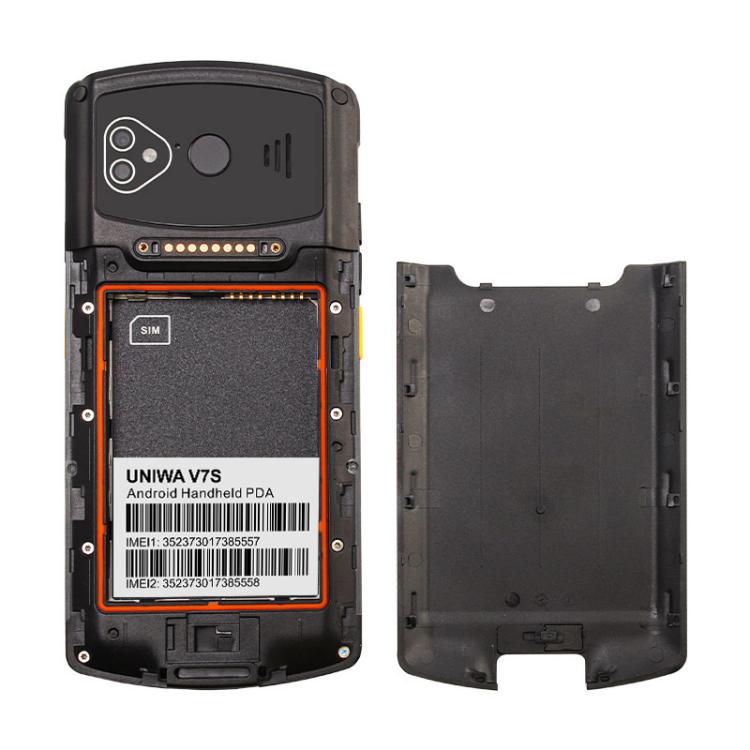 UNIWA V7S PDA Barcode Scanner Rugged Phone, 4GB+64GB, 5.7 inch Android 12 Mediatek MT6762 Octa Core, NFC, Network: 4G, Plug:US Plug(Black)