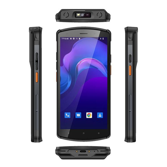 UNIWA V7S PDA Barcode Scanner Rugged Phone, 4GB+64GB, 5.7 inch Android 12 Mediatek MT6762 Octa Core, NFC, Network: 4G, Plug:AU Plug(Black)