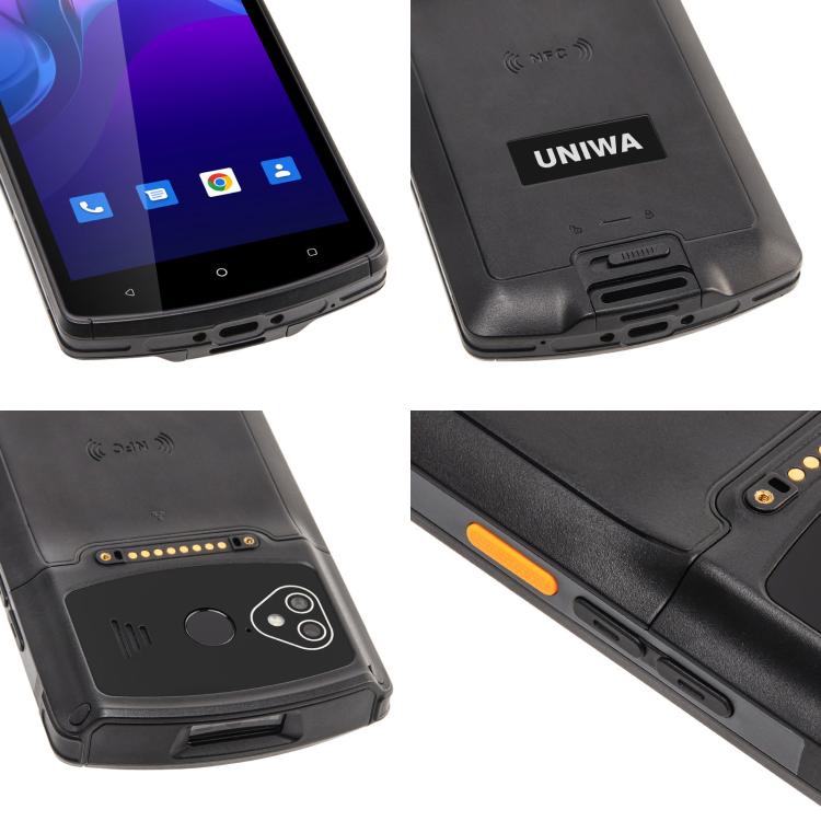 UNIWA V7S PDA Barcode Scanner Rugged Phone, 4GB+64GB, 5.7 inch Android 12 Mediatek MT6762 Octa Core, NFC, Network: 4G, Plug:US Plug(Black)