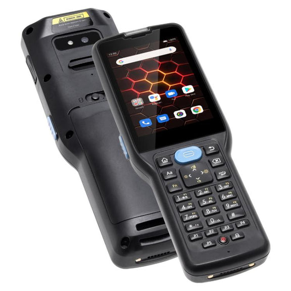 UNIWA V350 Handheld Rugged 2D Barcode Scanner, 4GB+64GB, 3.5 inch Android 12 Mediatek MT6761 Quad Core, T9 Keyboard, NFC, Network: 4G, Plug:EU Plug(Black)