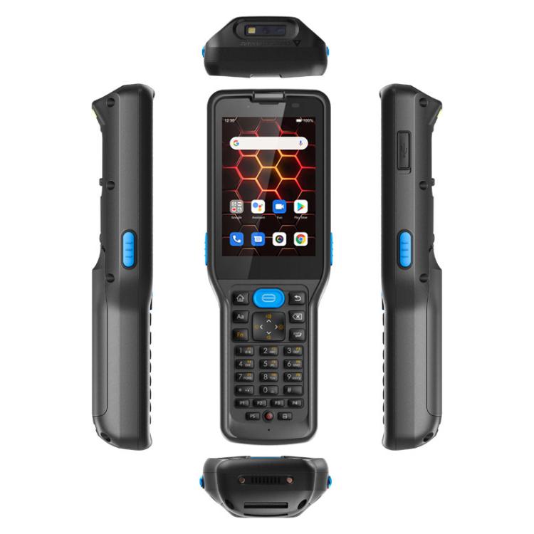 UNIWA V350 Handheld Rugged 2D Barcode Scanner, 4GB+64GB, 3.5 inch Android 12 Mediatek MT6761 Quad Core, T9 Keyboard, NFC, Network: 4G, Plug:AU Plug(Black)