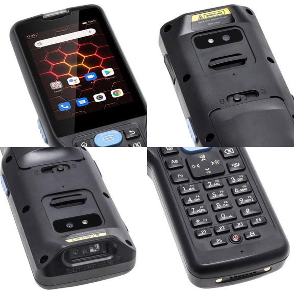 UNIWA V350 Handheld Rugged 2D Barcode Scanner, 4GB+64GB, 3.5 inch Android 12 Mediatek MT6761 Quad Core, T9 Keyboard, NFC, Network: 4G, Plug:EU Plug(Black)