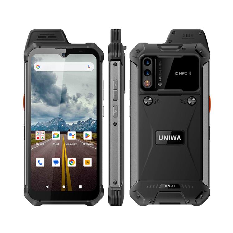 UNIWA W999 Rugged Phone, 8GB+128GB, 6.3 inch Android 13 Mediatek MT6789 Helio G99 Octa Core, NFC, Network: 4G, Plug:EU Plug(Black)