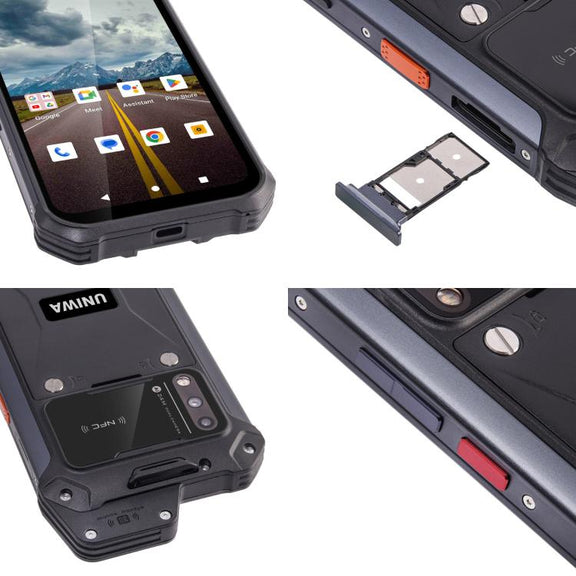 UNIWA W999 Rugged Phone, 8GB+128GB, 6.3 inch Android 13 Mediatek MT6789 Helio G99 Octa Core, NFC, Network: 4G, Plug:EU Plug(Black)