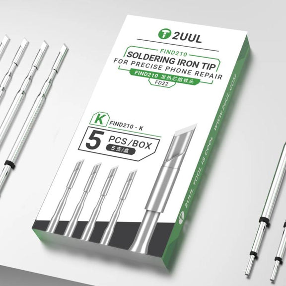 2uul 5 in 1 Soldering Iron Tips for Most C210 Soldering Station, Model:FD22 K