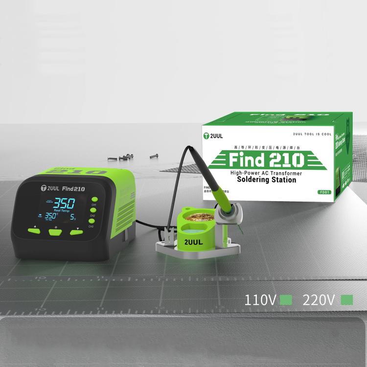 2uul FD01 Find210 60W High-Power AC Transformer Soldering Station, Plug:EU Plug