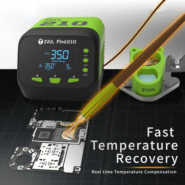 2uul FD01 Find210 60W High-Power AC Transformer Soldering Station, Plug:EU Plug