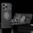 For iPhone 16 Pro Max R-JUST RJ-64 Aromatherapy Heat Dissipation MagSafe Phone Case with Stand(Black) - free shipping - PMc TechLife - Order now!