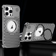 For iPhone 14 Pro Max R-JUST RJ-64 Aromatherapy Heat Dissipation MagSafe Phone Case with Stand(Grey)