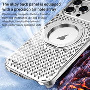 For iPhone 16 Pro R-JUST RJ-64 Aromatherapy Heat Dissipation MagSafe Phone Case with Stand(Silver)