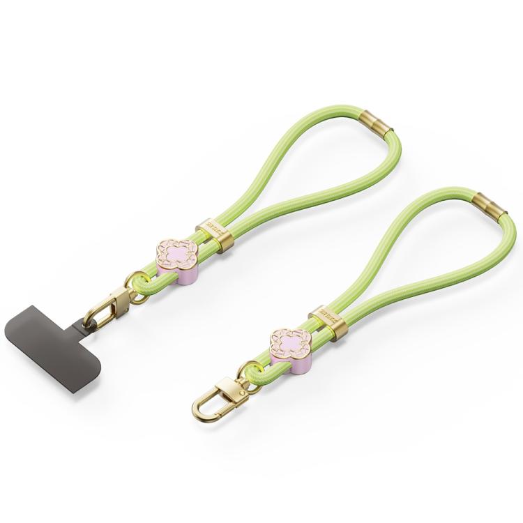 DUX DUCIS Garden Series Begonia Pattern Adjustable Short Phone Lanyard(Green Yellow)