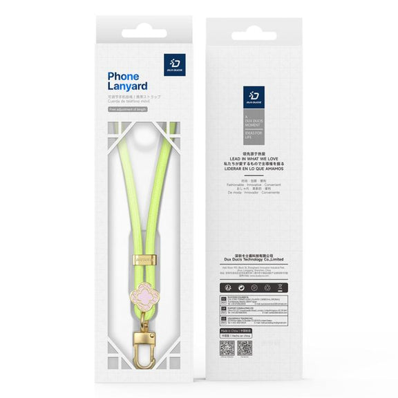 DUX DUCIS Garden Series Begonia Pattern Adjustable Short Phone Lanyard(Green Yellow)