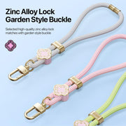 DUX DUCIS Garden Series Begonia Pattern Adjustable Short Phone Lanyard(Grey)