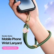 DUX DUCIS Garden Series Begonia Pattern Adjustable Short Phone Lanyard(Army Green)