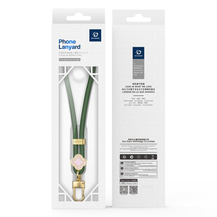 DUX DUCIS Garden Series Begonia Pattern Adjustable Short Phone Lanyard(Army Green)