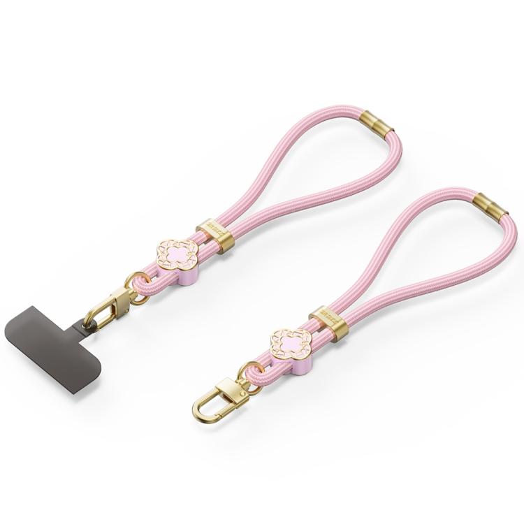 DUX DUCIS Garden Series Begonia Pattern Adjustable Short Phone Lanyard(Light Pink)